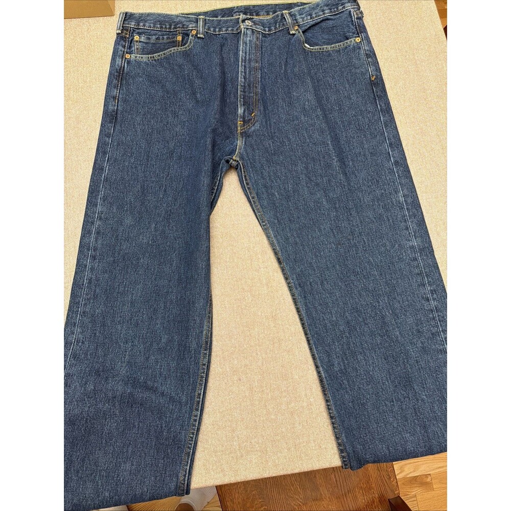Levi's 505 Regular Fit Jeans Mens 42x36 Blue Straight Leg Denim 100% Cotton